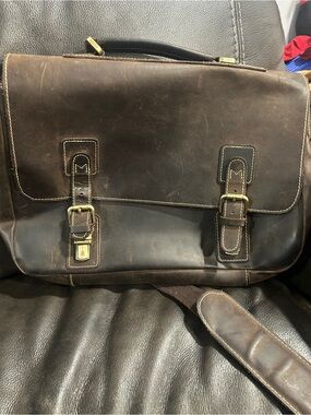 Vintage Crazy Horse Leather Mens Messenger’s Bag